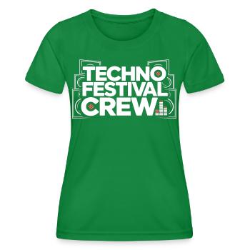 Techno Festival Crew – Techo Party Outfit - Frauen Funktions-T-Shirt - Kelly Green - Vorne - AI Model Female 172 dark (172cm)