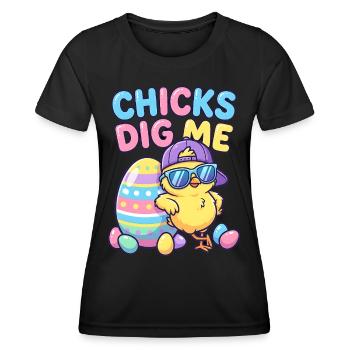 Les filles aiment moi - T-shirt sport Femme - noir - Devant - AI Model Female 172 light (172cm)