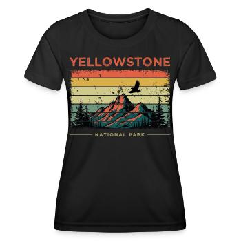 Yellowstone National Park Retro - Women's Functional T-Shirt - black - Front - AI Model Female 172 light (172cm)