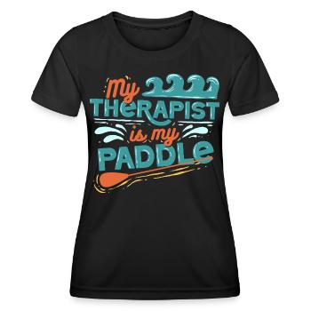 Stand Up Paddle - Frauen Funktions-T-Shirt - Schwarz - Vorne - AI Model Female 172 light (172cm)