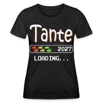 Werdende Tante 2027 loading ich werde Tante - Frauen Funktions-T-Shirt - Schwarz - Vorne - AI Model Female 172 light (172cm)