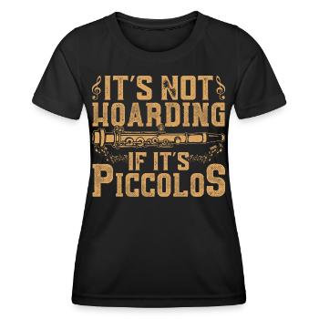  Piccolo Player Marching Band Orchestra Instrument - Women's Functional T-Shirt - black - Front - AI Model Female 172 light (172cm)