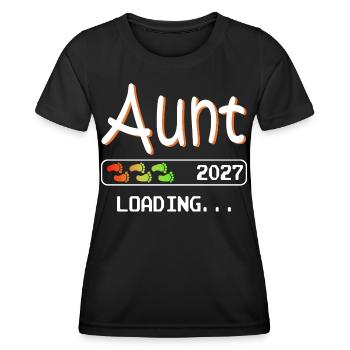Werdende Tante 2027 loading ich werde Tante - Frauen Funktions-T-Shirt - Schwarz - Vorne - AI Model Female 172 light (172cm)