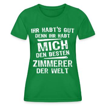 Zimmerer - Frauen Funktions-T-Shirt - Kelly Green - Vorne - AI Model Female 172 dark (172cm)