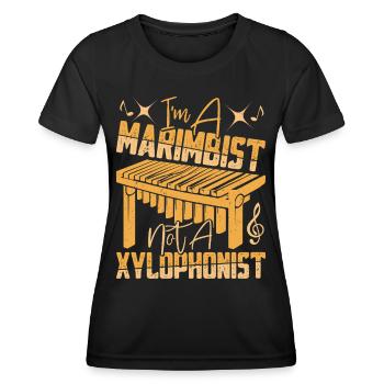 Marimbist, kein Xylophonist, Perkussionsmusiker - Frauen Funktions-T-Shirt - Schwarz - Vorne - AI Model Female 172 light (172cm)