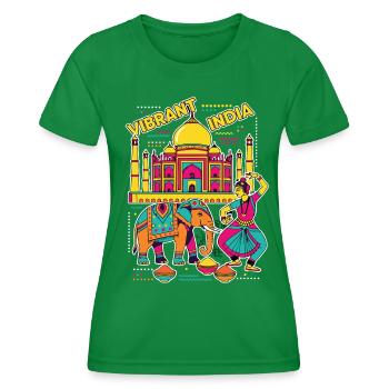 Vibrant India Taj Mahal - Frauen Funktions-T-Shirt - Kelly Green - Vorne - AI Model Female 172 dark (172cm)