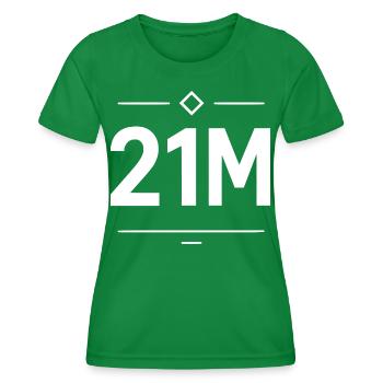 21M Shirt Limit for Bitcoin and Crypto Fans - Women's Functional T-Shirt - kelly green - Front - AI Model Female 172 dark (172cm)