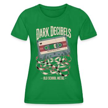 Metal Dark Decibels Retro Kassette Heavy Music - Frauen Funktions-T-Shirt - Kelly Green - Vorne - AI Model Female 172 dark (172cm)