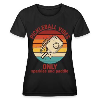 Les joueurs drôles de pickleball adorent les raquettes de pickleball - T-shirt sport Femme - noir - Devant - AI Model Female 172 light (172cm)