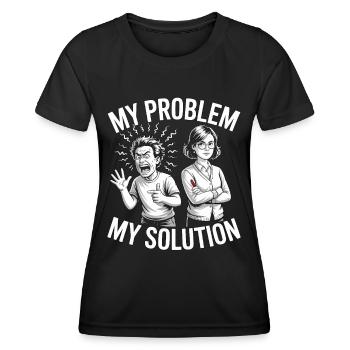 Prof de lycée Mon problème Ma maman Pictogramme - T-shirt sport Femme - noir - Devant - AI Model Female 172 light (172cm)