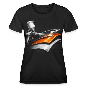 Peintre de véhicules Peintre de voitures Peintre - T-shirt sport Femme - noir - Devant - AI Model Female 172 light (172cm)