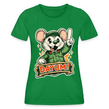 Dayum Mouse en uniforme vert - T-shirt sport Femme - vert - Devant - AI Model Female 172 dark (172cm)