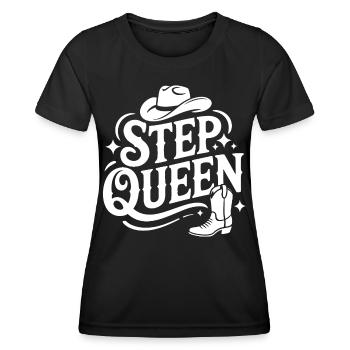 Step Queen Line Dance Western Look - Women's Functional T-Shirt - black - Front - AI Model Female 172 light (172cm)