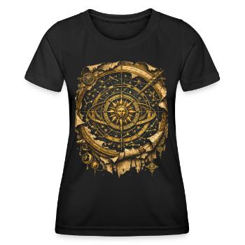 Astronomy Astronomer Star Chart - Women's Functional T-Shirt - black - Front - AI Model Female 172 light (172cm)