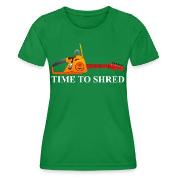 Time to Shred – Orange Guitar Tool - Women's Functional T-Shirt - kelly green - Front - AI Model Female 172 dark (172cm)