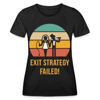 Exit Strategy Failed! (JGA Bräutigam Game Over 5C) - Frauen Funktions-T-Shirt - Schwarz - Vorne - AI Model Female 172 light (172cm)