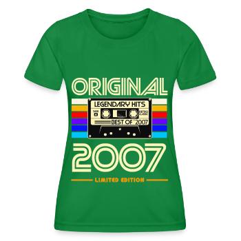 Original 2007: Hits rétro cassette - T-shirt sport Femme - vert - Devant - AI Model Female 172 dark (172cm)