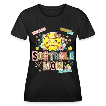 Lösegeldbrief Softball-Mama Mutter - Frauen Funktions-T-Shirt - Schwarz - Vorne - AI Model Female 172 light (172cm)
