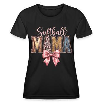 Softball Mama Coquette Léopard Bow - T-shirt sport Femme - noir - Devant - AI Model Female 172 light (172cm)