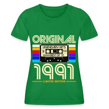 1991 Limited Edition Cassette - Women's Functional T-Shirt - kelly green - Front - AI Model Female 172 dark (172cm)