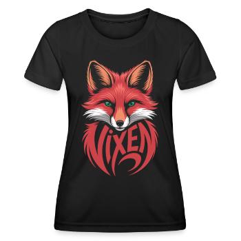 Vixen Fuchs Shirt - Stylisch Vixen Motiv Geschenk - Frauen Funktions-T-Shirt - Schwarz - Vorne - AI Model Female 172 light (172cm)