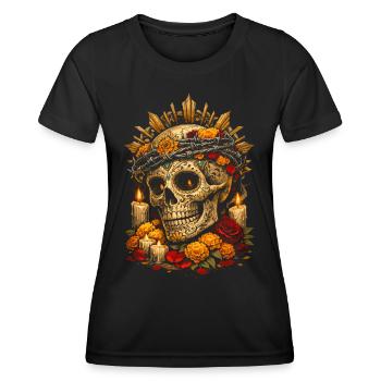 Dia De Los Muertos - Frauen Funktions-T-Shirt - Schwarz - Vorne - AI Model Female 172 light (172cm)