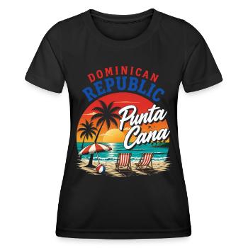 Punta Cana Sunset Beach Art - T-shirt sport Femme - noir - Devant - AI Model Female 172 light (172cm)