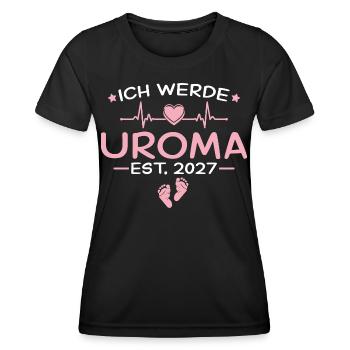 Ich werde Uroma 2027 - Ururenkelkind Ankündigung - Frauen Funktions-T-Shirt - Schwarz - Vorne - AI Model Female 172 light (172cm)