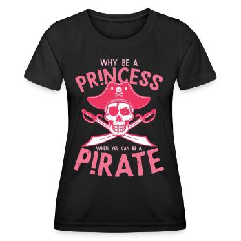 Princess or Pirate Girl Power Design - Women's Functional T-Shirt - black - Front - AI Model Female 172 light (172cm)