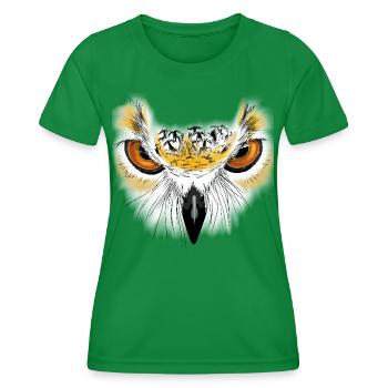 Eulenblick Goldaugen - Frauen Funktions-T-Shirt - Kelly Green - Vorne - AI Model Female 172 dark (172cm)