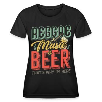 Musique reggae & bière | Bière & Ambiance - T-shirt sport Femme - noir - Devant - AI Model Female 172 light (172cm)