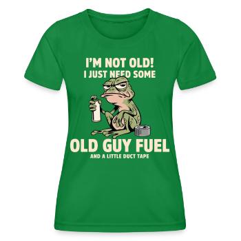 T du ruban adhésif de carburant Frog - T-shirt sport Femme - vert - Devant - AI Model Female 172 dark (172cm)