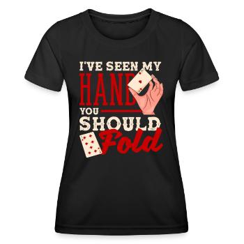 You Should Fit Texas Holdem Poker Card Game - Women's Functional T-Shirt - black - Front - AI Model Female 172 light (172cm)