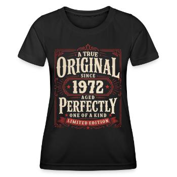 54. Geburtstag Geschenk Original Jahrgang 1972 - Frauen Funktions-T-Shirt - Schwarz - Vorne - AI Model Female 172 light (172cm)