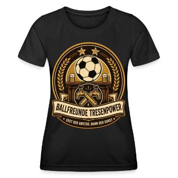 Ballfreunde Tresenpower - Frauen Funktions-T-Shirt - Schwarz - Vorne - AI Model Female 172 light (172cm)