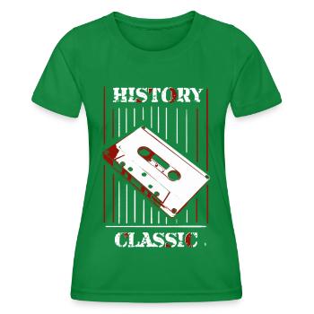 Histoire & Classiques : Cassette rétro - T-shirt sport Femme - vert - Devant - AI Model Female 172 dark (172cm)