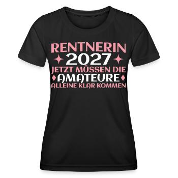 Rentnerin 2027 Abschied Kollegin Lustig - Frauen Funktions-T-Shirt - Schwarz - Vorne - AI Model Female 172 light (172cm)