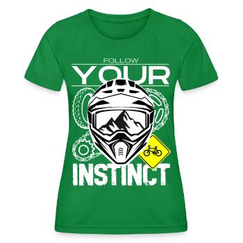 Folge Deinem Instinkt: Berg-MTB - Frauen Funktions-T-Shirt - Kelly Green - Vorne - AI Model Female 172 dark (172cm)