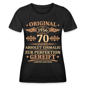70th Birthday Vintage 1956 Gift - Women's Functional T-Shirt - black - Front - AI Model Female 172 light (172cm)