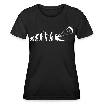 Kitesurfen Kitesurf Kitesurfer Kiteboard - Frauen Funktions-T-Shirt - Schwarz - Vorne - AI Model Female 172 light (172cm)