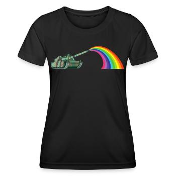 Char de la paix - T-shirt sport Femme - noir - Devant - AI Model Female 172 light (172cm)
