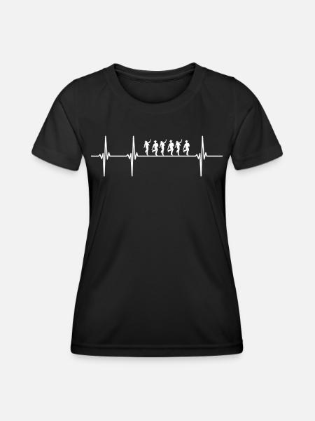 Linedance - Herzschlag - Frauen Funktions-T-Shirt - Schwarz