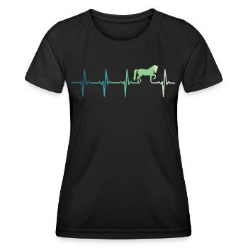 cheval battement de coeur équitation dressage - T-shirt sport Femme - noir - Devant - AI Model Female 172 light (172cm)