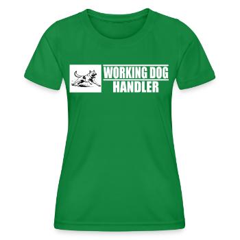 Working Dog Handler Motif - Women's Functional T-Shirt - kelly green - Front - AI Model Female 172 dark (172cm)