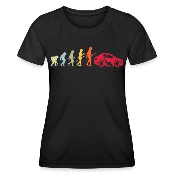 Évolution de la voiture électrique E-Car - T-shirt sport Femme - noir - Devant - AI Model Female 172 light (172cm)