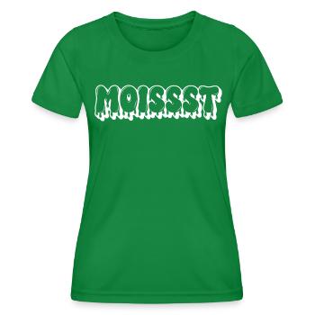 Moist Dripping Text - Women's Functional T-Shirt - kelly green - Front - AI Model Female 172 dark (172cm)