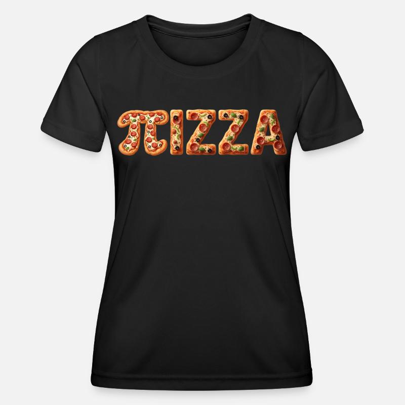 PIZZA Colorful Crust Letters - Women's Functional T-Shirt - black