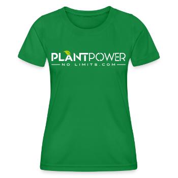 Plant Power - No Limits - Frauen Funktions-T-Shirt - Kelly Green - Vorne - AI Model Female 172 dark (172cm)