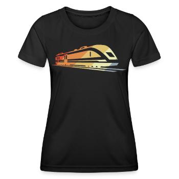 Train Sketch Vintage - Women's Functional T-Shirt - black - Front - AI Model Female 172 light (172cm)