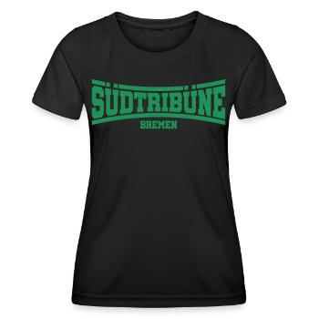 Südtribüne Bremen | Farbe änderbar - Frauen Funktions-T-Shirt - Schwarz - Vorne - AI Model Female 172 light (172cm)